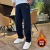 Pantalones deportivos de punto para hombre a la moda, nuevo estilo otoño e invierno 2025, corte holgado, pantalones casuales negros para correr