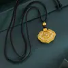Nuevo Bolso Cerradura Ruyi Hueco Incrustado de Diamantes Estilo Chino Collar Cerradura Larga Vida Filamentoso Hueco Incrustado Completamente con Diamantes Collar Colgante para Mujer