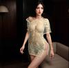 Lencería Sexy Bordada Floral, Tentación Sexy Transparente, Conjunto de Pijama Puro Deseo, Traje Cheongsam de la República de China, Dropshipping