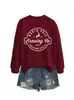 Amazon Wish Sitio Independiente Moda Versátil para Mujer Sudadera de Cuello Redondo y Manga Larga del Polo Norte Camiseta Básica Comercio Exterior