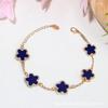 Pulsera Cdd Nueva de Borde Ancho Flor de Ciruelo Imitación Nácar de Doble Cara Pulsera de Cinco Flores Fábrica de Origen Transfronteriza de Comercio Exterior