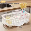 Estante de Drenaje para Fregadero de Cocina Bnbs, Estante para Platos, Cesta con Filtro de Agua para Lavar Platos y Verduras