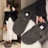 Zapatos casuales cálidos, de punta cerrada, estilo pantufla media, suela gruesa, nueva colección 2026, con diseño interior que aumenta la altura, pantuflas mullidas para mujer, adecuados para usar al aire libre en otoño e invierno, con forro adicional de felpa