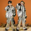 Ropa de Moda Street Dance Infantil Niños Traje plateado Xi Hip Hop Infantil Calle Frita Niñas Tambor Ropa de Actuación Día de Año Nuevo