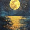 Exclusivo Transfronterizo Nuevo Pintura de Diamantes 5D Playa Luna Pintura Decorativa Hecho a Mano DIY Kit de Material de Diamantes Pintura de Diamantes Redondos