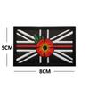 Brazalete Bandera de Arroz Británica Velcro Bordado 3D Estéreo Parche Moral Mochila Parche de Tela Insignia