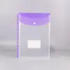Bolsa de Arquivo Colorida Transparente Bolsa para Armazenamento de Documentos de Estudante com Bolsa para Informações de Cartão de Visita Bolsa de Arquivo com Fecho A4