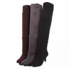Uma geração de botas de veludo fosco para primavera e outono botas de comércio exterior botas de cano alto botas de salto grosso S476