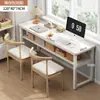 Mesa Larga Estrecha Contra la Pared, Escritorio Rectangular Simple, Mesa de Estudio Doble, Escritorio de Computadora, Escritorio para Trabajar en Casa