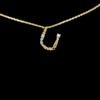 Collar de letras femenino europeo y americano ins collar de circonitas de oro de 18k diseño nicho cadena clavicular temperamento simple cadena de suéter