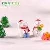 Paisagem miniatura de boneco de neve de Natal, arranjo em vaso com cena de neve, pequenas peças decorativas, pingente de chaveiro Papai Noel, presentes de resina, atacado