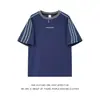 Jiangfu Comércio Exterior 2026 Verão Nova Tendência Legal Camiseta Loose de Manga Curta Estampada com Três Listras Top Unissex Estilo Street