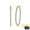 Pendientes de Aro Grandes de Plata S925 con Moissanita, Completamente Incrustados con Piedras Pavé, Estilo Lujo Ligero, Efecto Adelgazante del Rostro, Pendientes de Círculo Pequeño