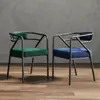 Silla de Comedor de Hierro Forjado de Lujo Nórdico Silla con Respaldo para el Hogar Silla de Ocio Moderna para Restaurante Celebridad de Internet Silla de Oficina para Restaurante de Hotel