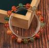 Pulsera Torthen de Calabaza Jade Pulsera Granate Antigua Pulsera Niña Estilo Chino Pulsera Cuentas de Jade
