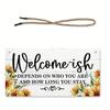 Slogan de Bienvenida Girasol Transfronterizo Hogar Artesanías de Madera Placa de Puerta Logotipo Rectangular Marca Decorativa Creativa Hogar