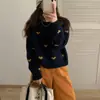 Suéter Jacquard de Corazón Otoño e Invierno Abrigo de Mujer Estilo Holgado Perezoso Top Jersey de Cuello Redondo Mujer Nuevo Estilo Otoño 2026