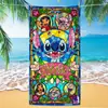 Toalla de Playa con Estampado de Stitch Lindo de Dibujos Animados y Anime, Toalla de Baño de Microfibra Secado Rápido Transfronteriza, Toalla de Playa Espesa