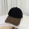 Boné de Baseball Patchwork Estampado de Leopardo Retrô Coreano para Homens e Mulheres, Emagrecimento Facial, Casual Versátil, Top Macio, Chapéu de Sol