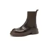 ¡Devuelve el nuevo estilo! Botas calcetín elásticas de punto de suela gruesa estilo británico estilo extranjero para mujer botines retro de punta redonda botines Martin moda