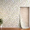 Adesivos de parede autoadesivos IXPE transfronteiriços, design geométrico de platina entrelaçado, papel de parede brilhante para fins decorativos, atacado