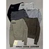 Apenas Um VI+ Outono 2026 Suéter de Tricô Feminino Estilo Coreano Simples Listrado Colorido Contrastante Manga Longa Off-Shoulder Tendência 22508