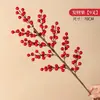 Fruta Roja Fruta de la Fortuna Flor Artificial Flor de Fruta de Acacia Arreglo Floral Flor de Nochevieja Flor Artificial de Año Nuevo Decoración de Frutos Rojos de Acebo