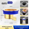 Ralo de Chão Todo em Cobre à Prova de Insetos e Odores Núcleo de Ralo de Chão de Banheiro Tampa Autovedante Dispositivo Anti-Odor de Esgoto