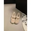 Primeiro Encontro Temporada Leite Branco Francês Plus Veludo Sapatos Peludos Quentes Femininos 2026 Outono/Inverno Novo Estilo Mocassins de Calçar ao Ar Livre