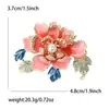 Broche de Flor de Peonía Esmaltada de Perla de Aleación Clásica Elegante Joyería Elegante para Ropa de Mujer Pin Corsage