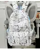 Mochila Texturizada Blanca y Negra Estilo Ins 2026 para Estudiantes Universitarias, Gran Capacidad, Ligera, Aspecto de Alta Calidad, Mochila Escolar Personalizada