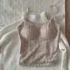 Camisola blanca de lino para mujer, estilo fino de otoño e invierno con copas en el busto, tirantes finos, espalda bonita, capa interior, nuevo modelo 2026