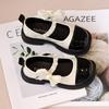 Zapatos de Niña Zapatos de Princesa para Niños Zapatos Pequeños de Cuero 2024 Nuevos Mary Jane Suela Blanda Estilo Occidental Estilo Chanel Zapatos de Estudiante Primavera y Otoño