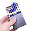 Caja de cigarrillos flip top de succión magnética de aleación de aluminio trefilado, gruesa, para 20, paquete duro, empacada en almacenamiento de juego para fumar resistente a la compresión y a la humedad