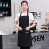 Estilo Coreano Moda Impermeable y Resistente al Aceite Lona Ropa de Trabajo Delantal Catering Chef Camarero Limpieza Delantal Impresión Al Por Mayor