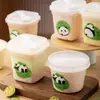 Vaso desechable para pudín de alta transparencia, resistente al calor, con tapa y cuchara, vaso para postre de grado alimenticio, vaso para gelatina para hornear, apto para horno