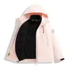 Casa de pájaros Chaqueta exterior de estilo similar para mujer Otoño Invierno Tres en uno A prueba de viento Impermeable Cálida Conjunto de dos piezas Ropa de Montañismo Ropa de abrigo para hombre