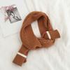 Bufanda de Rebajas para Mujer Otoño e Invierno Nuevo Accesorios de Lana Tejida Corbata Pequeña Bufanda Pequeña de Color Sólido Bufanda Corta Versátil