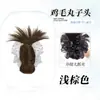 Pinza para el pelo de coleta baja con lunares blancos y negros, peluca con un estilo relajado, peinado recogido natural y voluminoso
