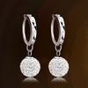 Wei Hua aretes de Shambhala para mujer con diamantes de imitación completos aretes plateados aretes de bola de princesa aretes fabricantes para mujer mayoreo