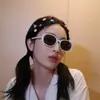 Nuevas Gafas de Sol Ovaladas Retro Versátiles Estilo Callejero Coreano Moda Personalidad Ins Unisex Tendencia Gafas de Sol con Montura Blanca