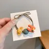 Ins Faixa de Cabelo Colorida com Frutas Feminina Menina Fofa Faixa para Couro Cabeludo Faixa de Cabelo Alta Elasticidade Couro Grosso Conjunto Corda de Cabelo Novo Estilo