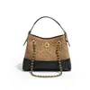 2025 Nuevo Bolso Tote Versátil Tejido para Mujer, Bolso de Hombro Cruzado, Bolso Cubo Pequeño con Cadena Fragante para Viajar