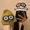 Bonito y Divertido Gorro de Lana Tejido para Mujer en Otoño e Invierno Nuevo Estilo Cálido Estudiante Pareja Gorro Baotou Gorro con Protección para las Orejas para Cabeza Grande