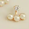 E17 Yiwu Moda coreana Tres Pendientes colgantes traseros de Perla Diamante Joyería