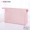 Nova bolsa de maquiagem em couro PU com padrão cruzado, bolsa de higiene pessoal à prova d'água, nécessaire multifuncional portátil para armazenamento de skincare