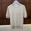 BORBOTIE Malharia 2026 Primavera e Outono Novo Produto LP Fashionável Versátil Gola Redonda Suéter Manga Curta de Lã Camiseta