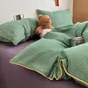 Juego de Ropa de Cama de Cuatro Piezas Grado Materno e Infantil Clase A 100% Algodón Puro Sábanas de Algodón Puro Fundas de Edredón Sábanas Ajustables Juego de Tres Piezas Dormitorio Tacto de Alta Gama Dormitorio Principal