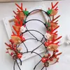 Diadema Navideña Transfronteriza Nueva Diadema de Astas de Halloween Diadema de Astas de Mercado Nocturno Venta al por Mayor