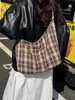 Bolso de axila de moda para mujer 2026 Verano Nuevo Gran capacidad Bloque de color Cuadros Bolso de mano Elegante Bolso de hombro para el trabajo